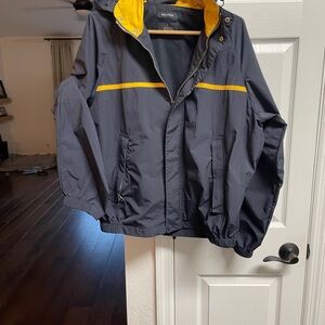 Nautica Navy Windbreaker Jacket with Yellow Trim